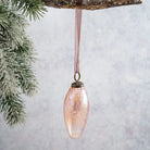 2" Rose Luster Conical Glass Christmas Tree Decoration