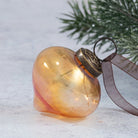 3" Honey Orange Luster Lantern Shape Glass Ornament