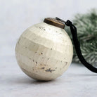 Frosted White Faceted Glass Christmas Bauble