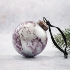 3" Mauve Marble Glass Christmas Tree Bauble