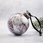Mauve Marble Handmade Glass Christmas Tree Bauble