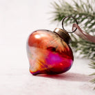 3" Red Luster Glass Lantern Christmas Tree Ornament