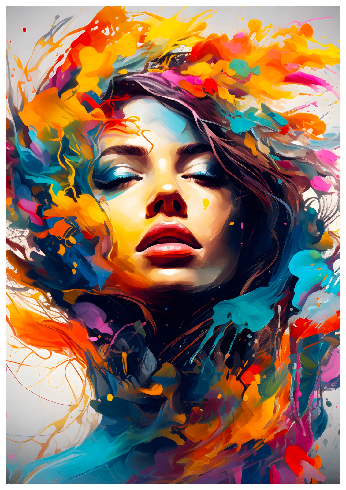 Striking Paint Splash Woman Art Print 3