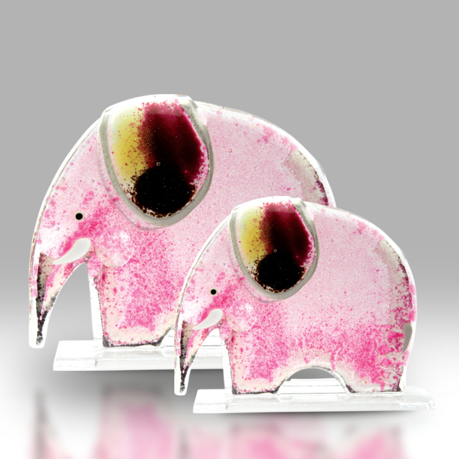 Handmade Fused Glass light Violet Shades Elephant Ornament