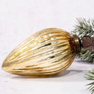 4" Extra Large Gold Glass Pinecone Christmas Tree Decoration