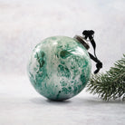 4" Jade Marble Glass Christmas Tree Bauble