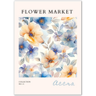 Accra Bloom – Watercolour Floral Art Print in Soft Blues and Golds