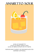 Amaretto Sour Cocktail Art Print – Retro Bar Decor 1