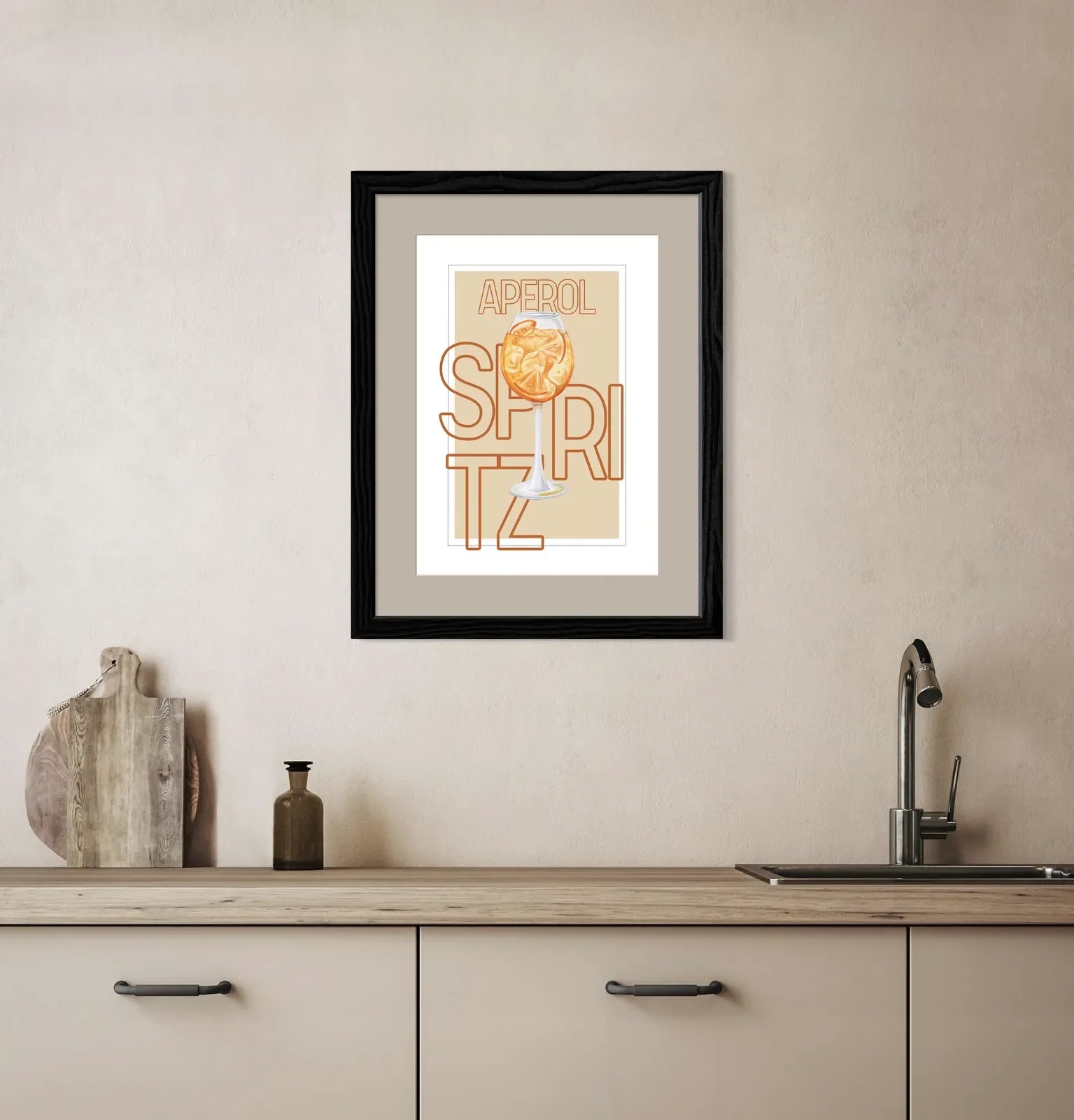 Aperol Spritz Cocktail Art Print – Vintage-Inspired Wall Decor 2