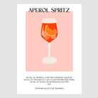 Aperol Spritz Cocktail Art Print – Retro Pink Bar Decor 1