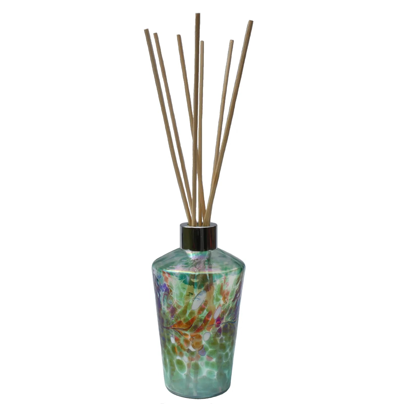 Blown Glass Reed Diffuser In Green Tones