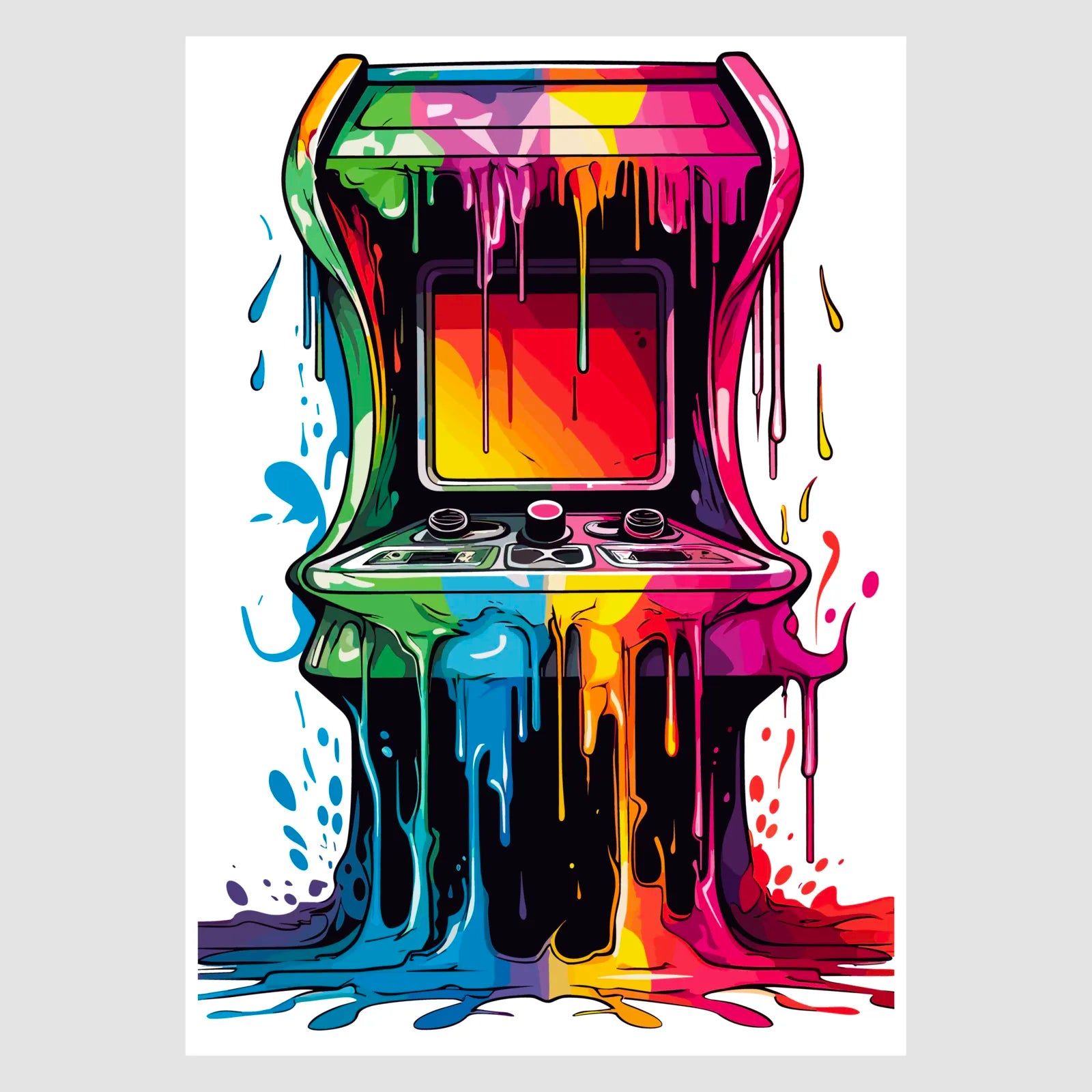 Funky Paint Splash Arcade Machine Artwork 1