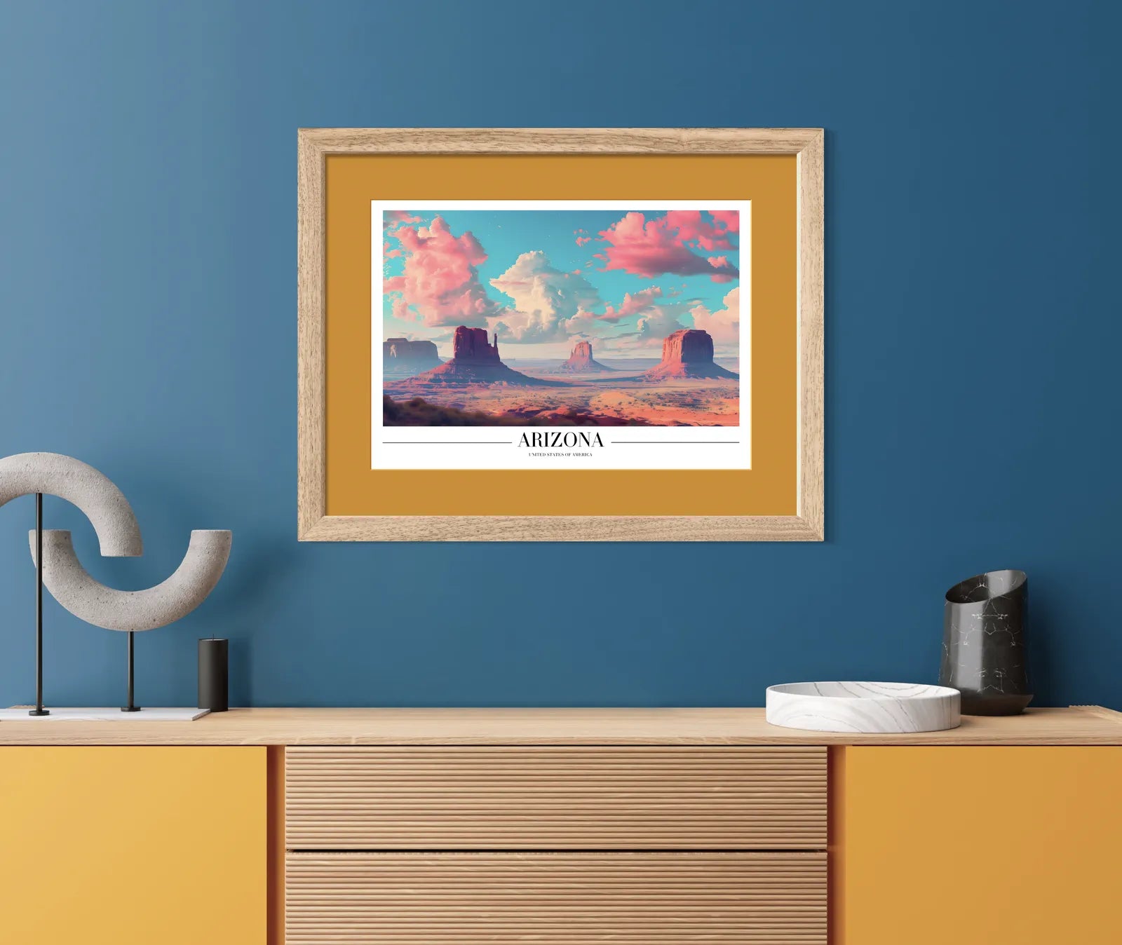 Arizona Desert Art Print with Vast Dune Landscape 2