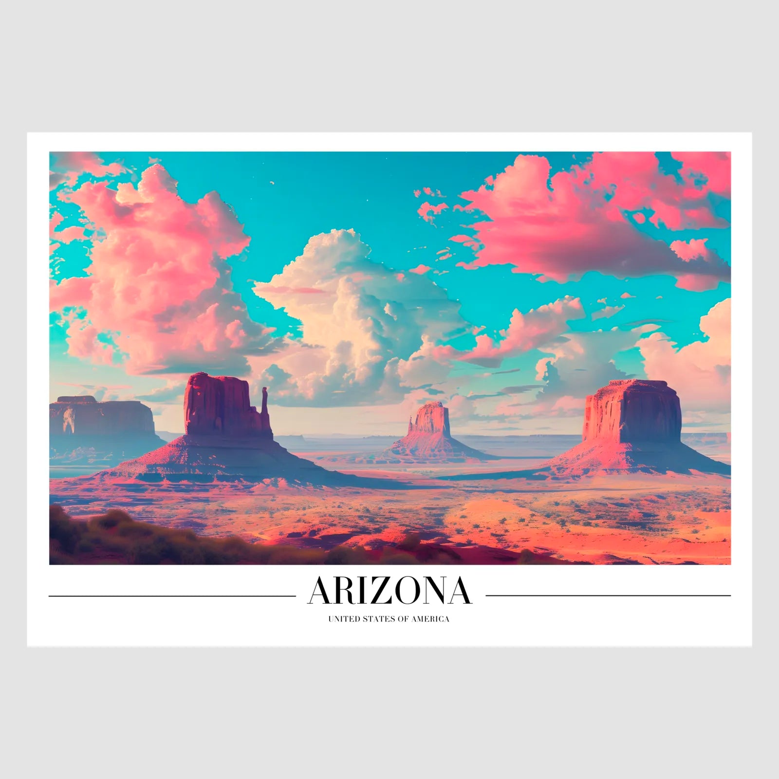 Arizona Desert Art Print with Vast Dune Landscape 1