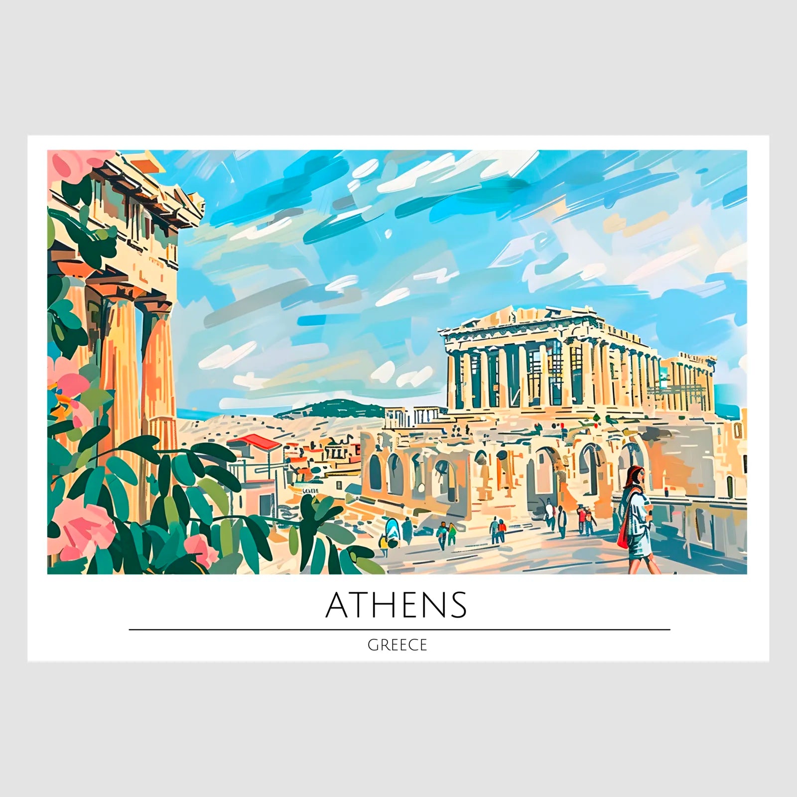 Athens Roman Relics In Summer Art Print 1