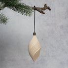 Stone Bayani Ribbed Handmade Glass Christmas Ornament