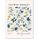 Belgrade Bloom Lines – Sophisticated Blue Botanical Art Print