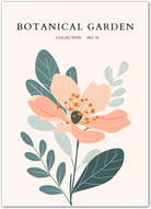 Peach Blossom Poise – Elegant Floral Line Art Print