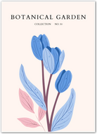 Bold Blue Tulip Art Print – Contemporary Floral Style with a Twist