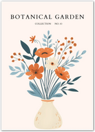 Wildflower Vase Art Print – Autumn Garden in a Soft Modern Palette