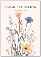 Wildflower Meadow Sketch Art Print – Botanical Collage in Soft Tones