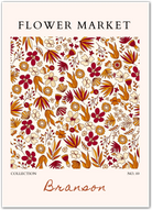 Branson Flower Market Art Print – Warm Autumn Botanical Pattern