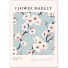 Brussels Flower Market Art Print – Cherry Blossom on Spring Sky