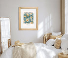 Busan Daisies Art Print – Painterly Coastal Blooms in Teal and Gold