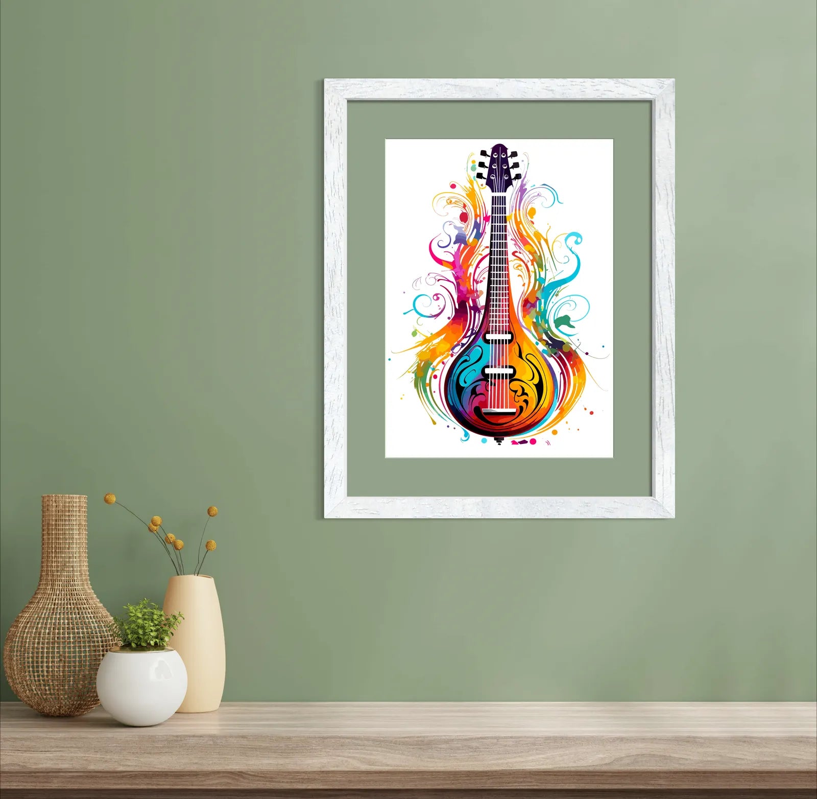 Artistic Paint Drip Design Guitar Art 2