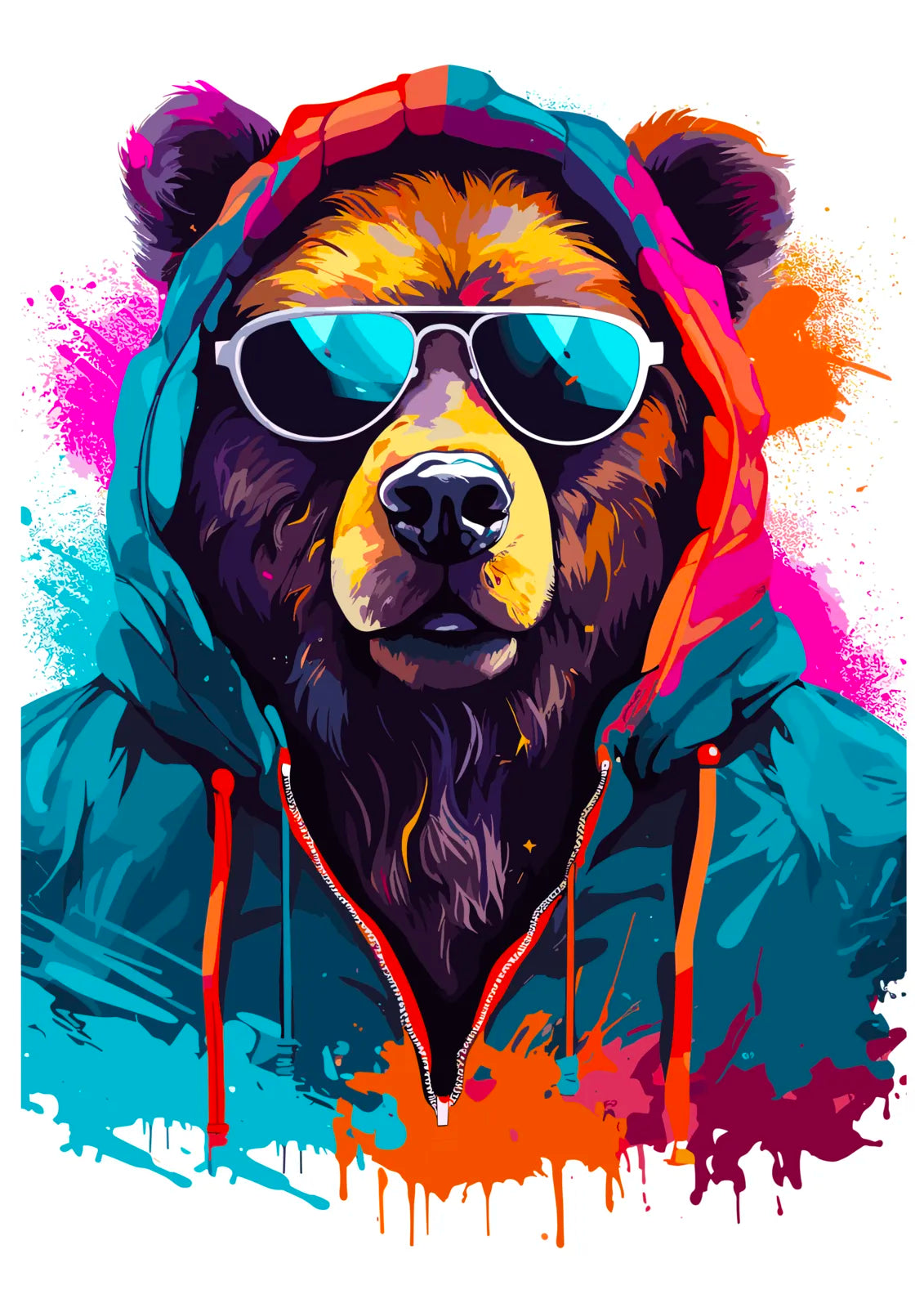 Cool Dude Brown Bear Digital Art Print 3