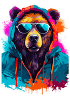 Cool Dude Brown Bear Digital Art Print 3