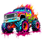 Eye Catching Paint Explosion Monster Truck Art Print 3