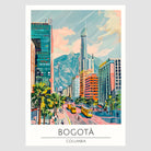 Bogotá Street Scene with Mountains Art Print 1