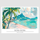 Bora Bora Beach with Mountains Art Print 1