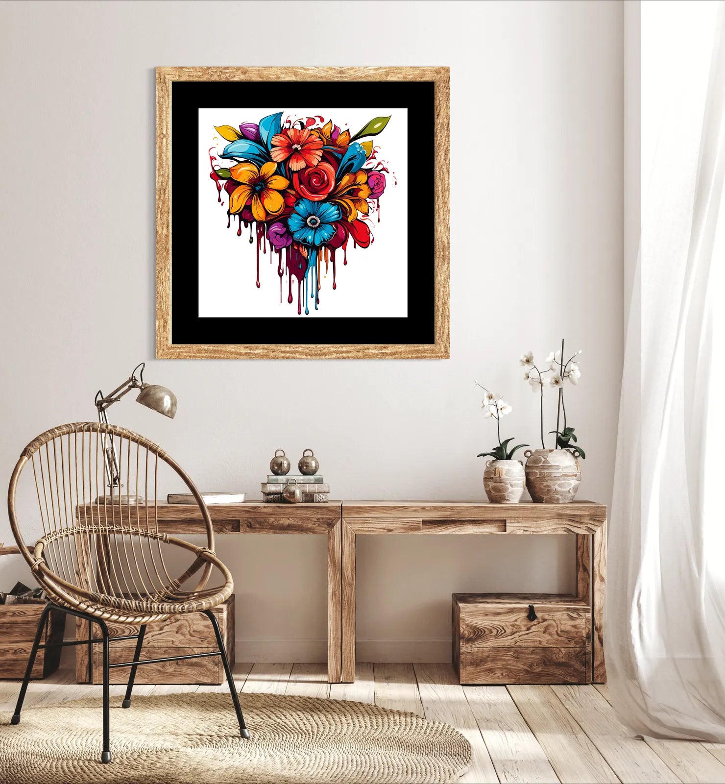 Burst Of Colours Flowers Bouquet Art Print 2