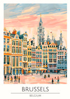 Brussels Market Square with Town Hall Art Print 3