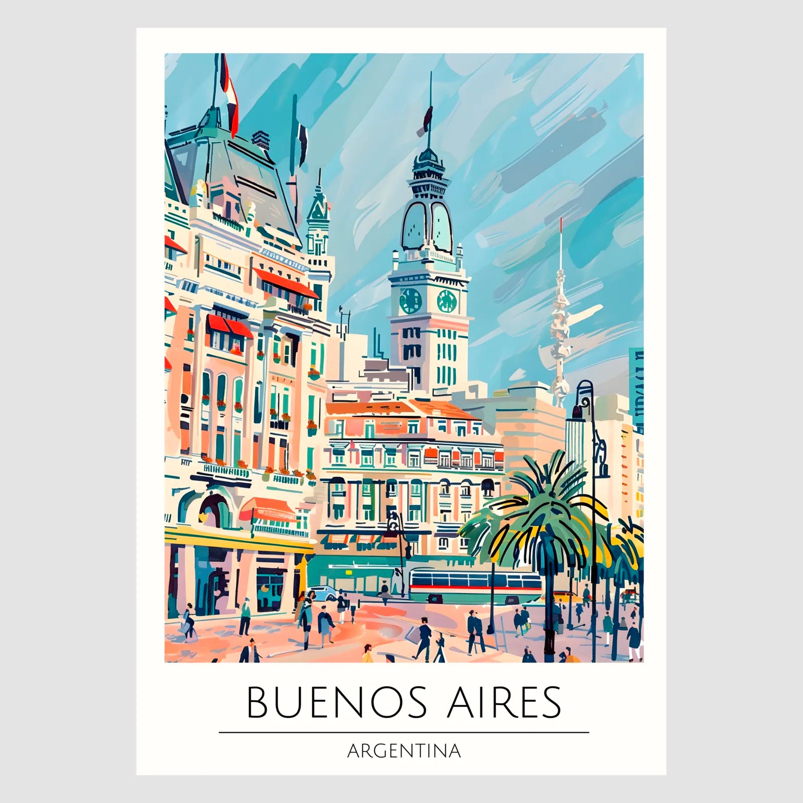 Buenos Aires Cityscape with Clock Tower Art Print 1