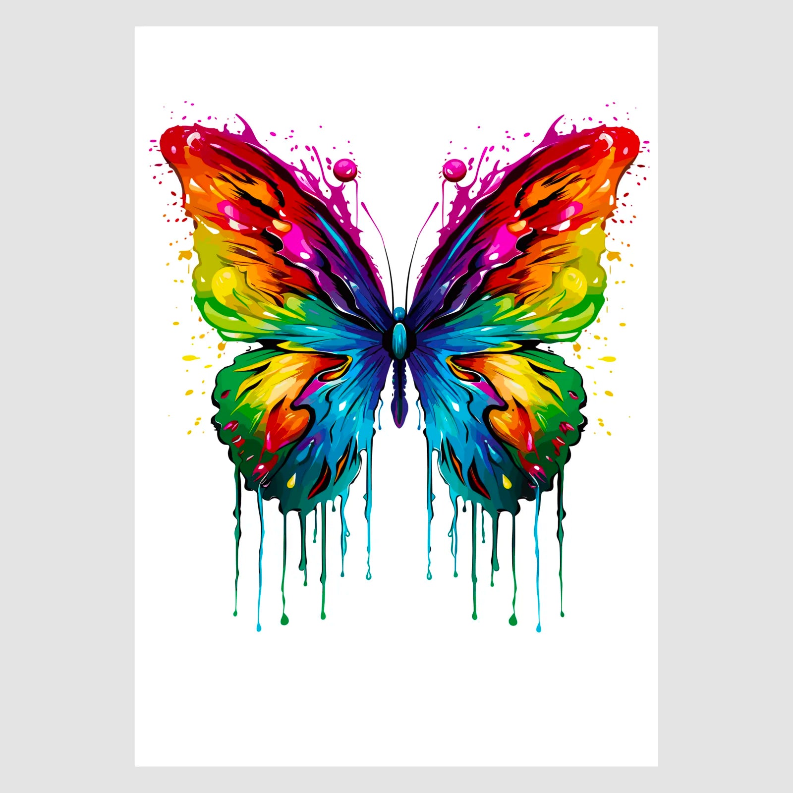 Beautiful Paint Drip Butterfly Art Print 1