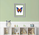 Brightly Coloured Paint Drip Butterfly Art Print 2