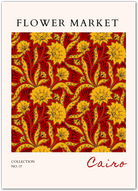Cairo Ornamental Flowers – Luxurious Red and Gold Art Deco Floral Print