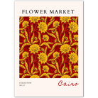 Cairo Ornamental Flowers – Luxurious Red and Gold Art Deco Floral Print