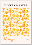 Chicago Garden Daisies – Soft Blue and Yellow Botanical Art Print