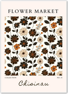 Chisinau Autumn Florals – Bold Chocolate and Burnt Orange Pattern