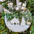 Handmade All White Scene Cabin in the Woods Tree Decor 1