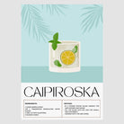 Caipiroska Cocktail Art Print – Retro Botanical Decor 1