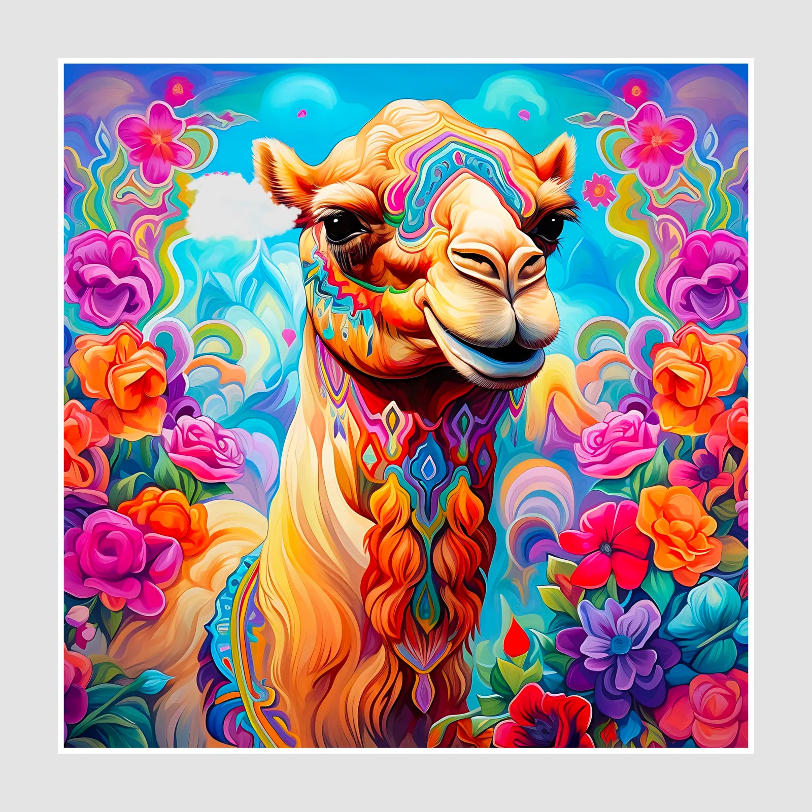 Flower Power Jazzy Camel Digital Art Print 1