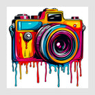 Retro SLR Camera Splash Art Print 1