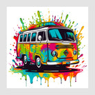 60's Vibe Camper Van Graffiti Splash Artwork 1