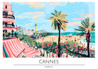 Cannes Beach Scene with Tower View Art Print 3