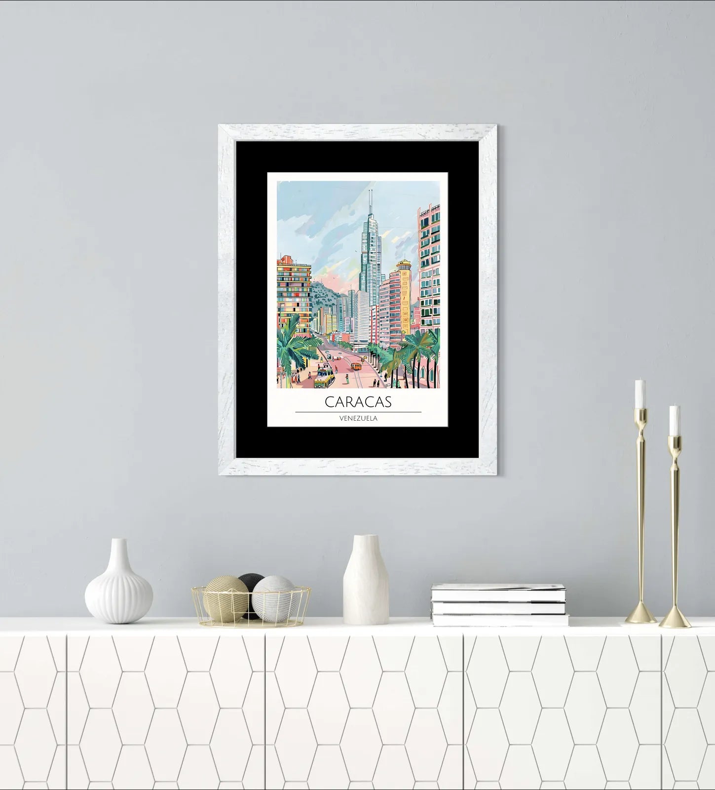 Caracas Cityscape with Mountains Art Print 2